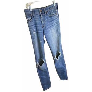 Madewell Women's Size‎ 28 9" Rise Skinny Skinny Distressed Jeans Blue